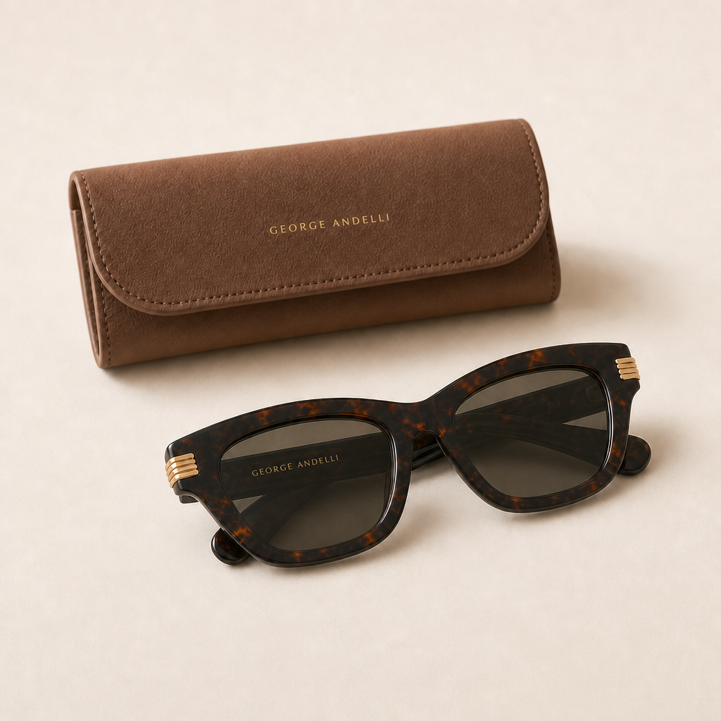 The Amalfi folded with the George Andelli leather case