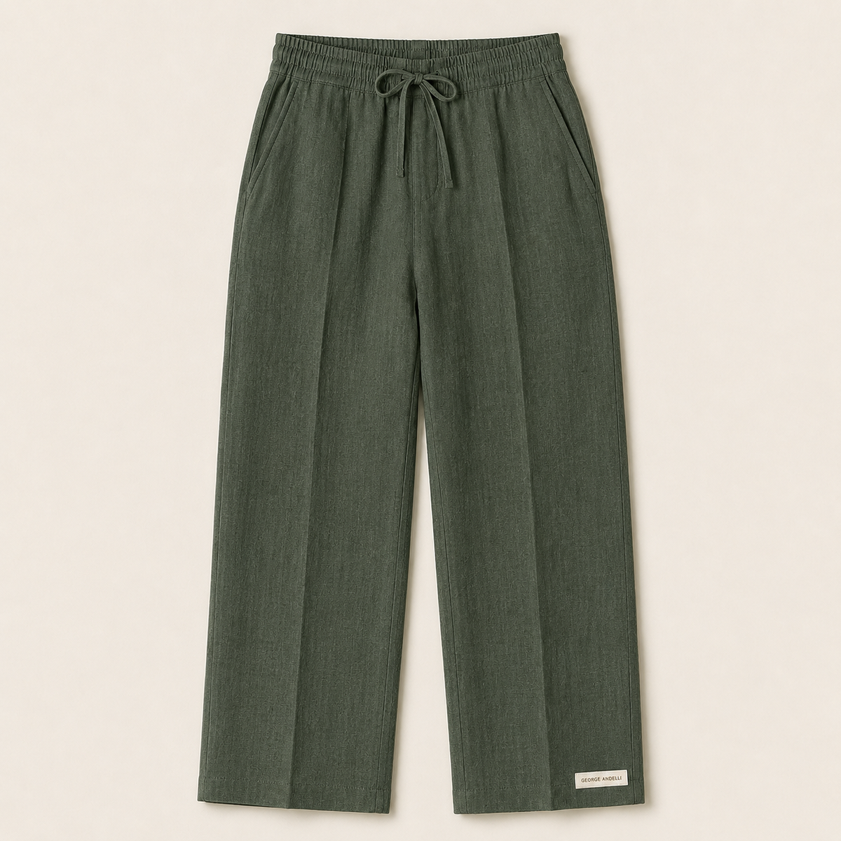 Green - The Eligio Linen Trousers