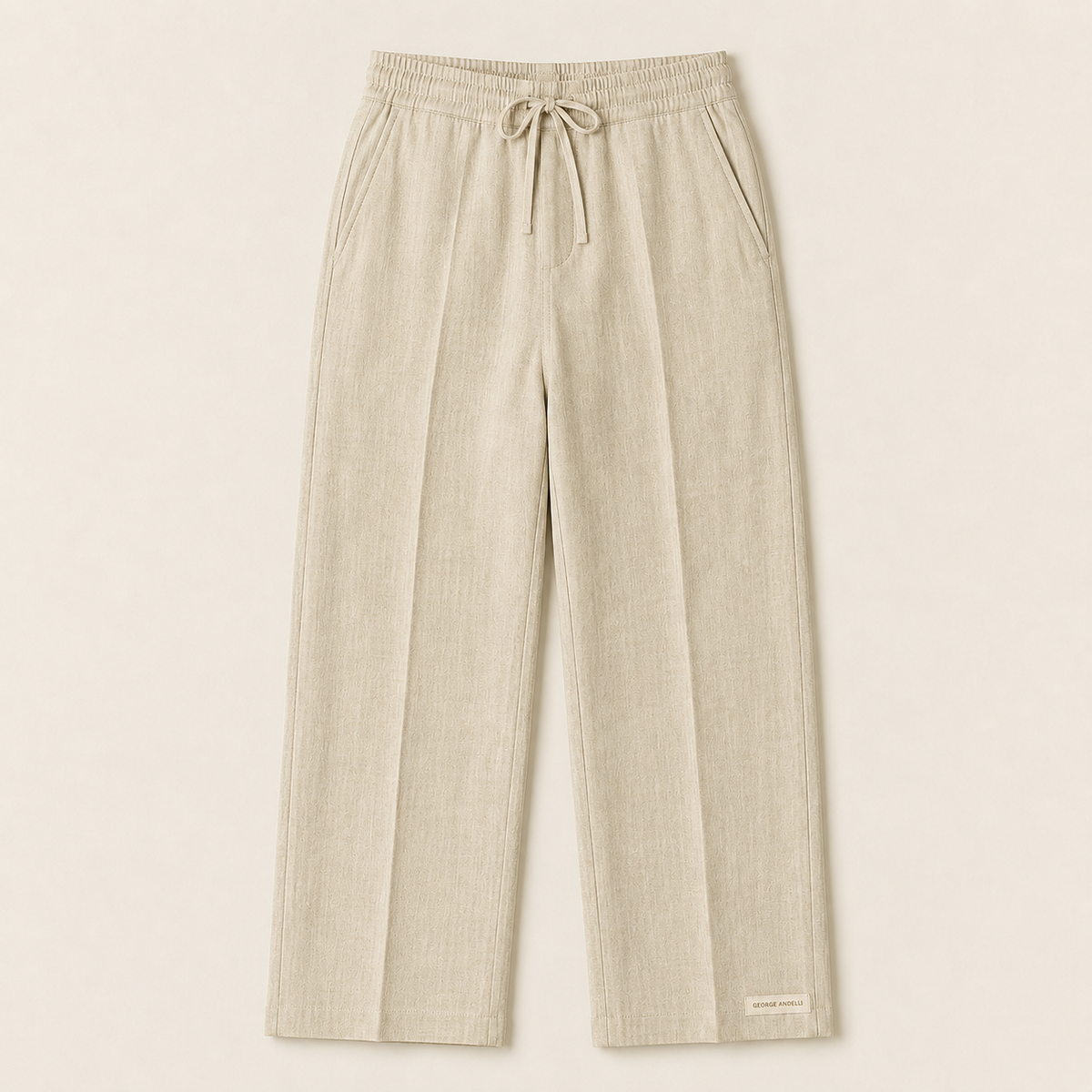 Khaki - The Eligio Linen Trousers