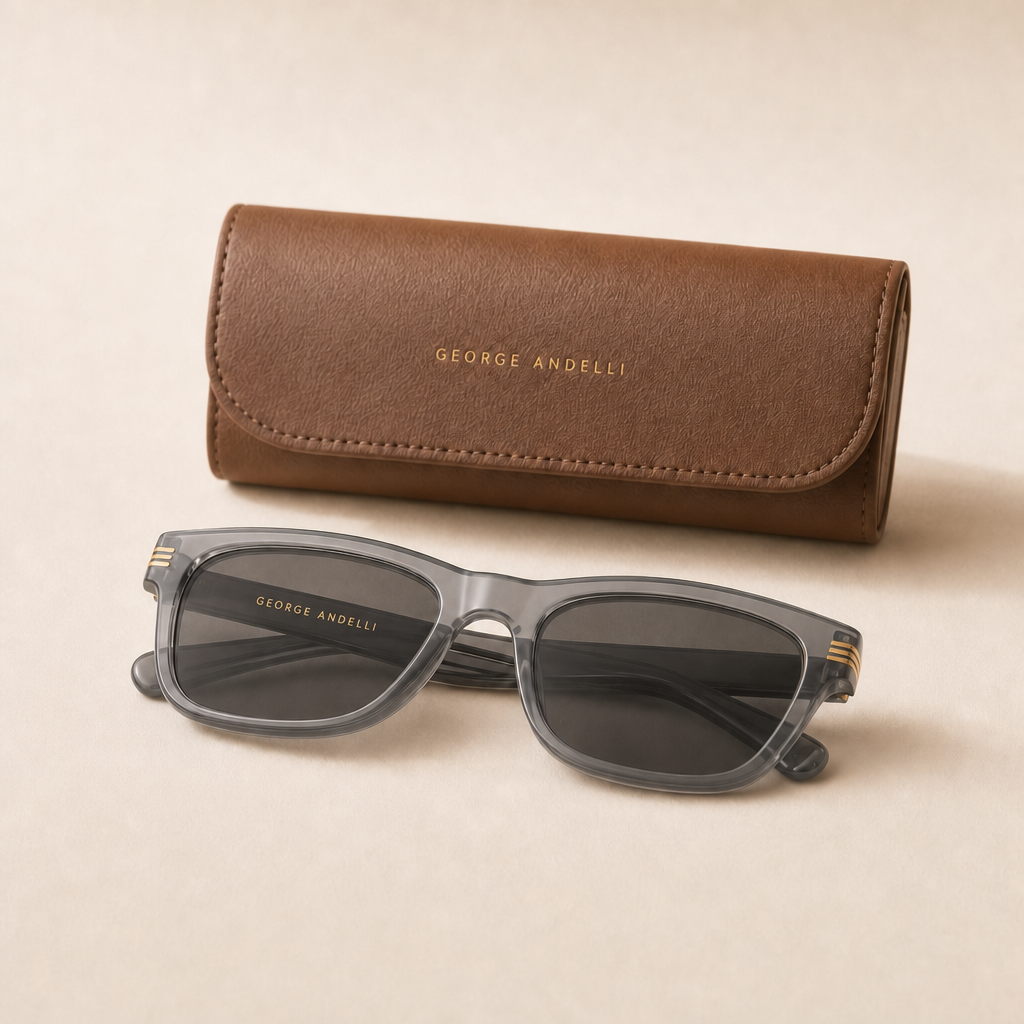 The Faro folded with the George Andelli leather case