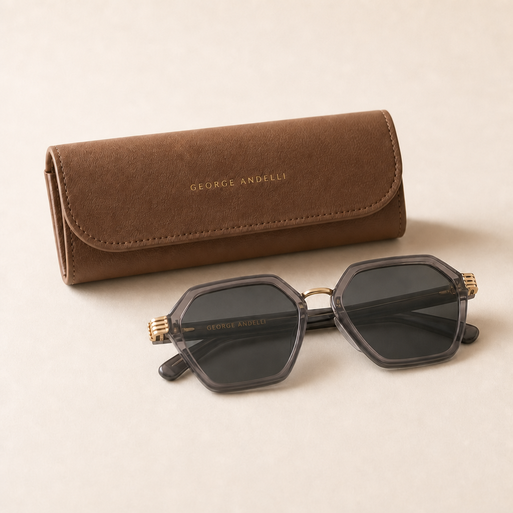 The Ortigia folded with the George Andelli leather case