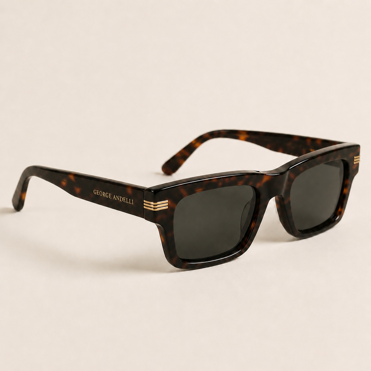 The Positano Rectangle Sunglasses in Dark Tortoise