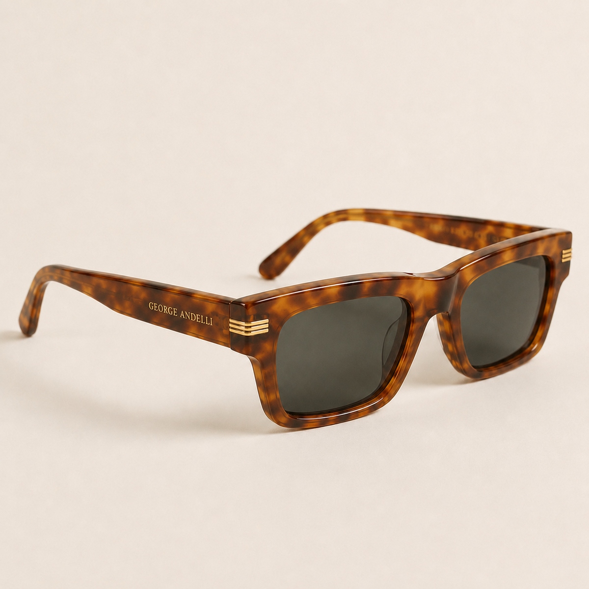 The Positano Rectangle Sunglasses in Honey Tortoise