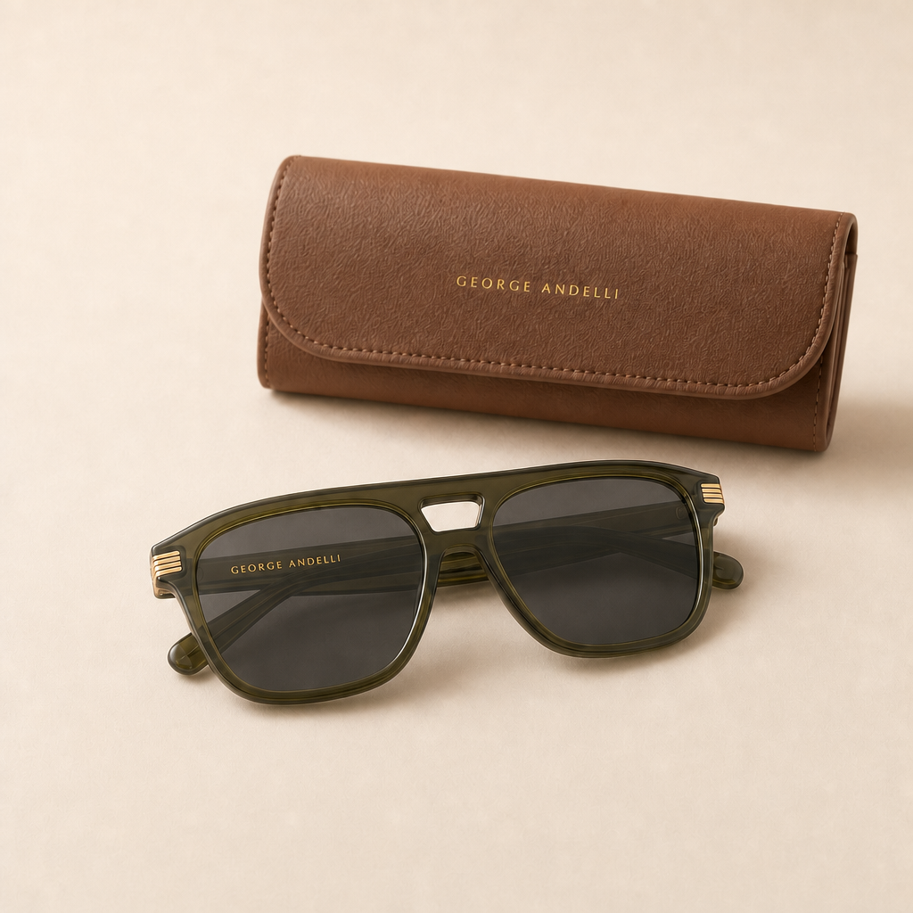 The Stromboli folded with the George Andelli leather case