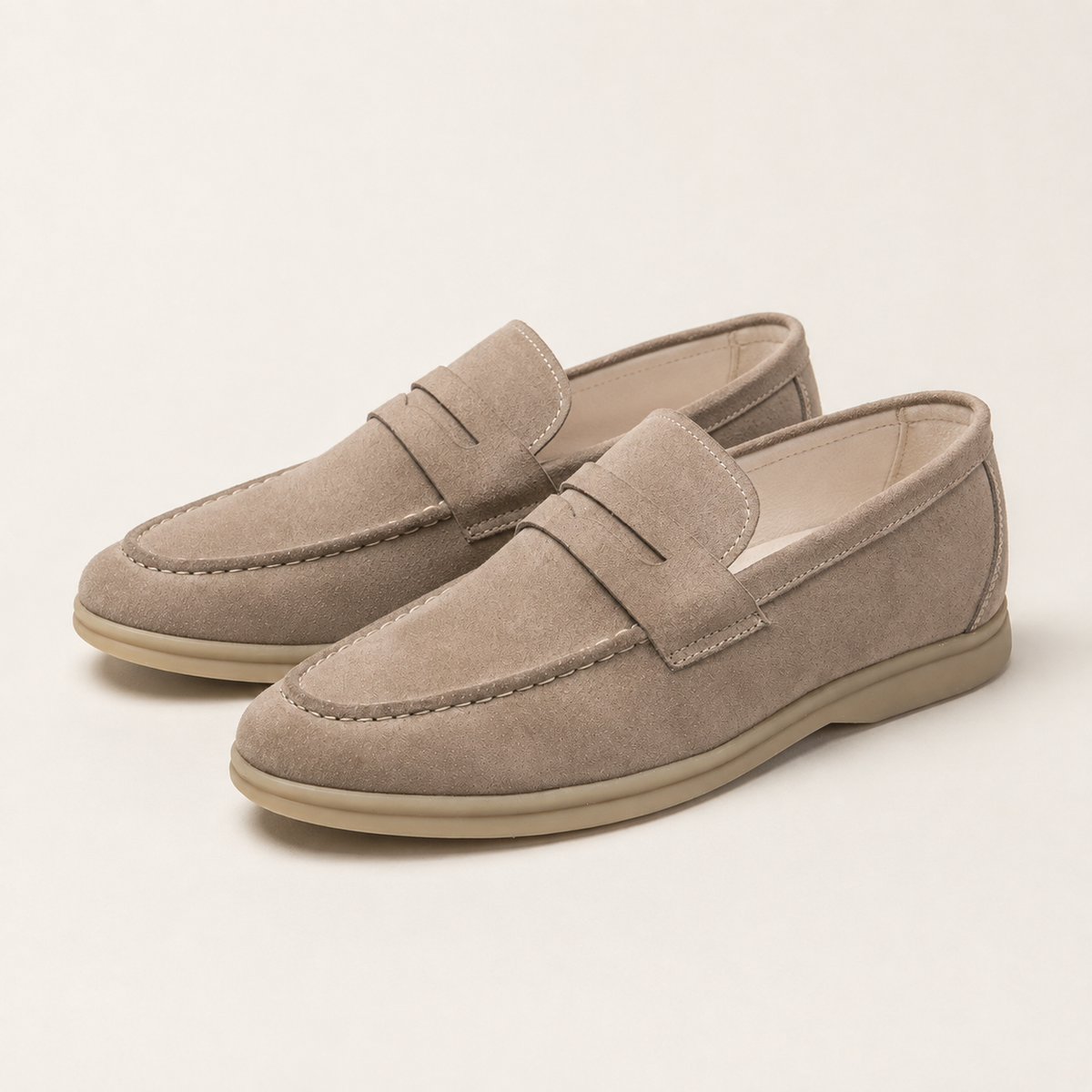 The Montviro Suede Loafers — three-quarter view