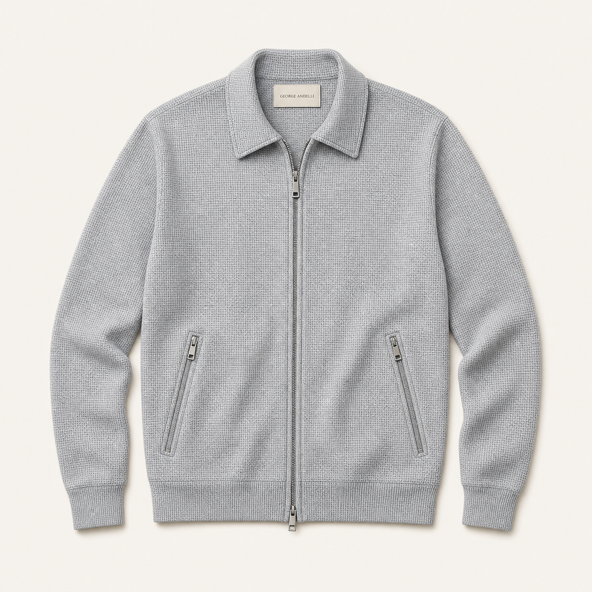 Grey Marl — The Antonino Zip Knit