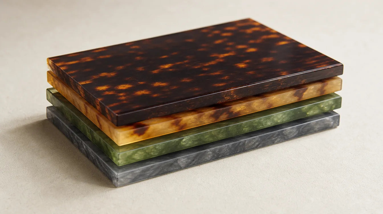 Layered acetate, up close