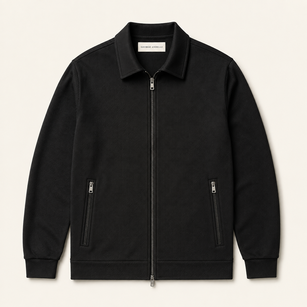 Black — The Antonino Zip Knit