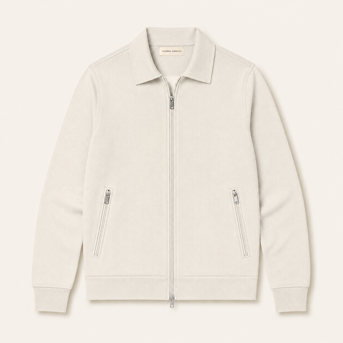 Cream — The Antonino Zip Knit