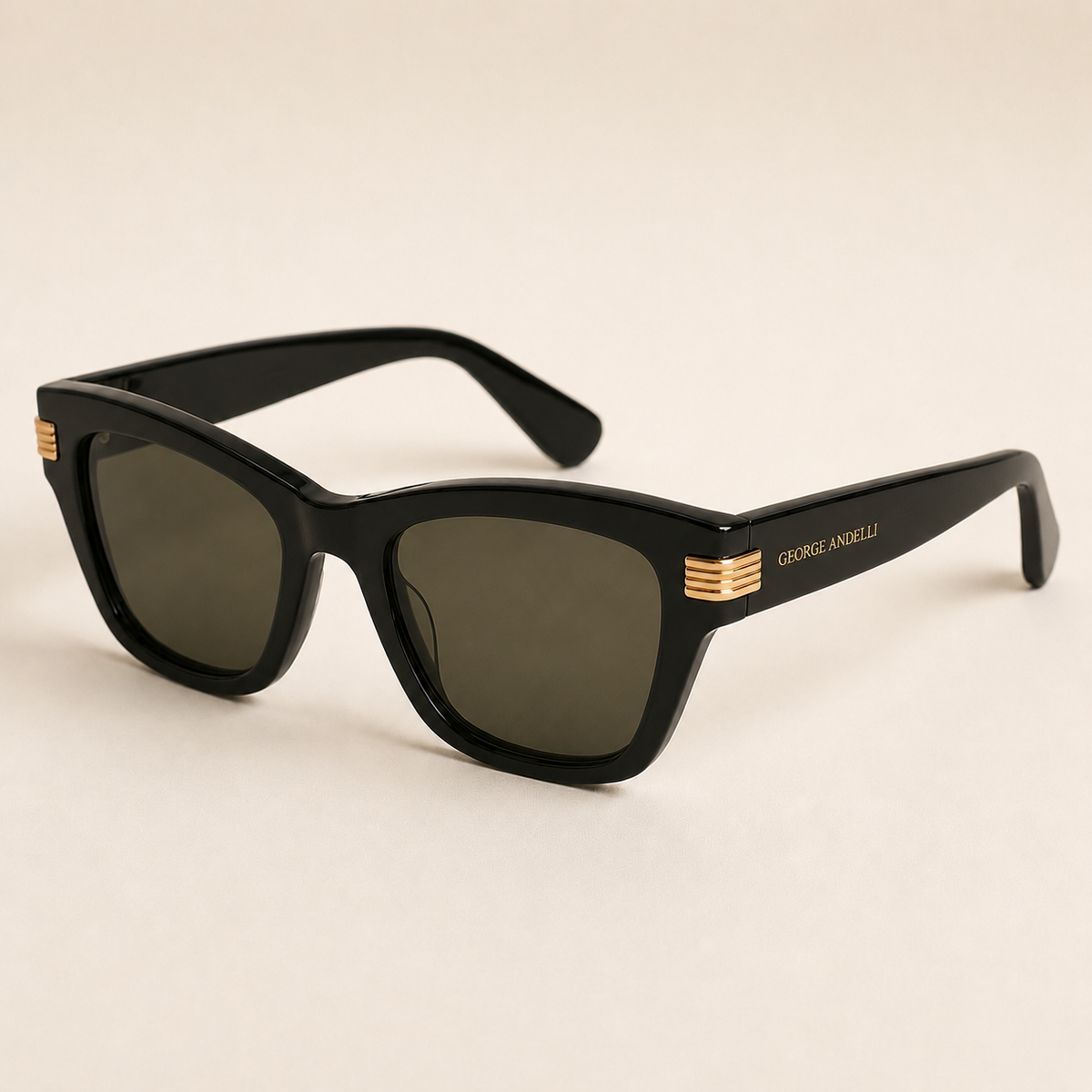 The Amalfi Cat-Eye Sunglasses in Black Gloss