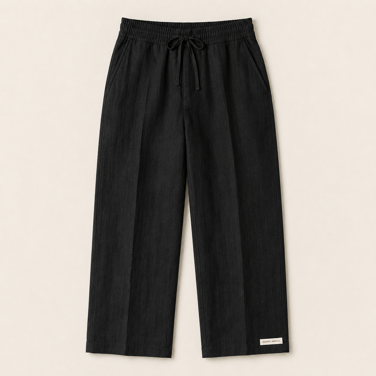 Black - The Eligio Linen Trousers