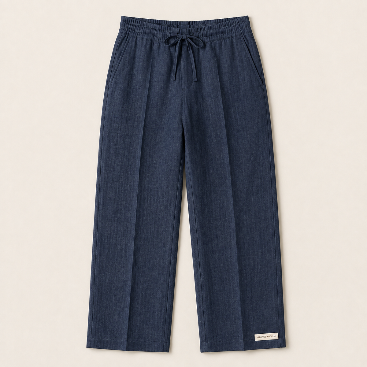 Navy - The Eligio Linen Trousers