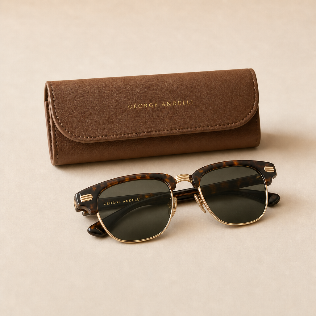 The Lido folded with the George Andelli leather case