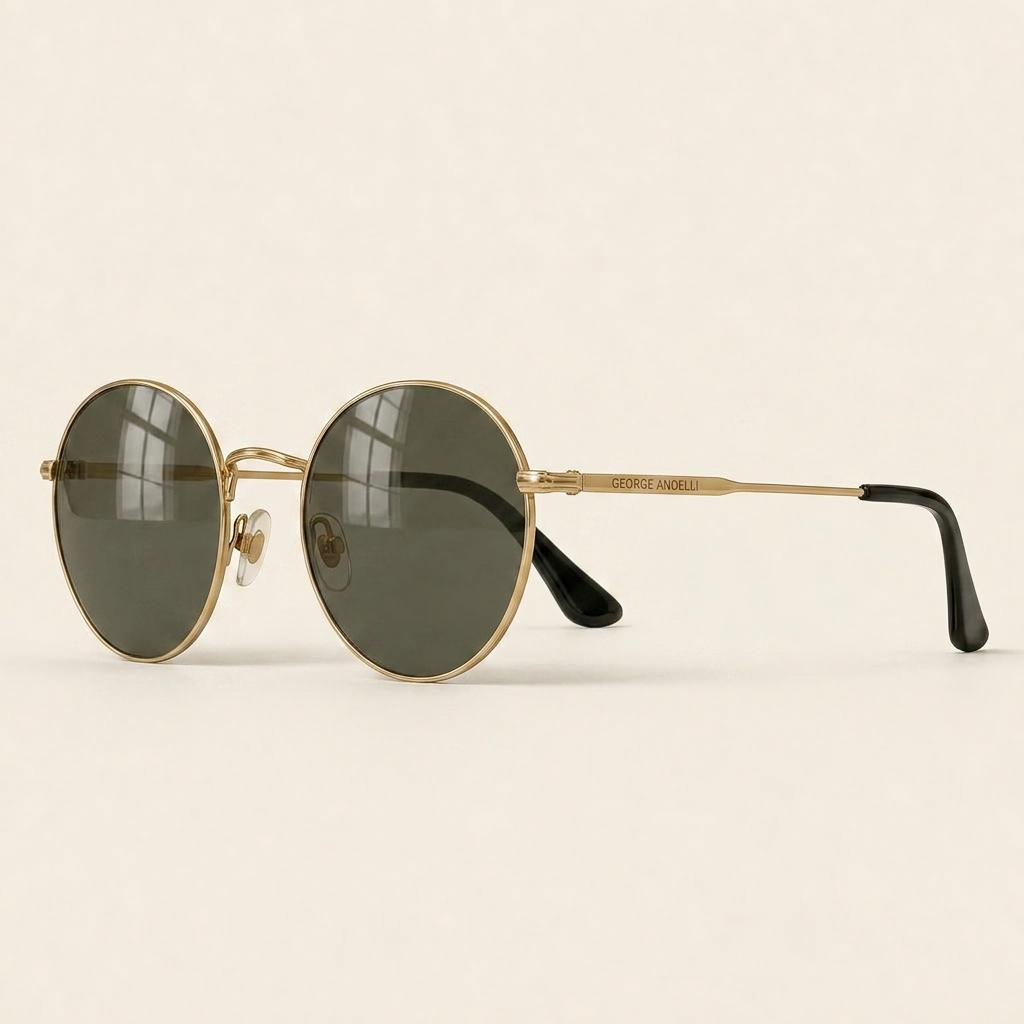 The Procida Round Metal Sunglasses — three-quarter view