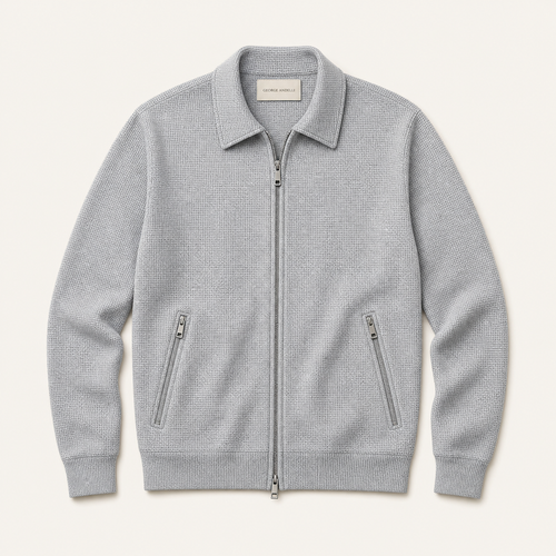 Grey Marl — The Antonino Zip Knit