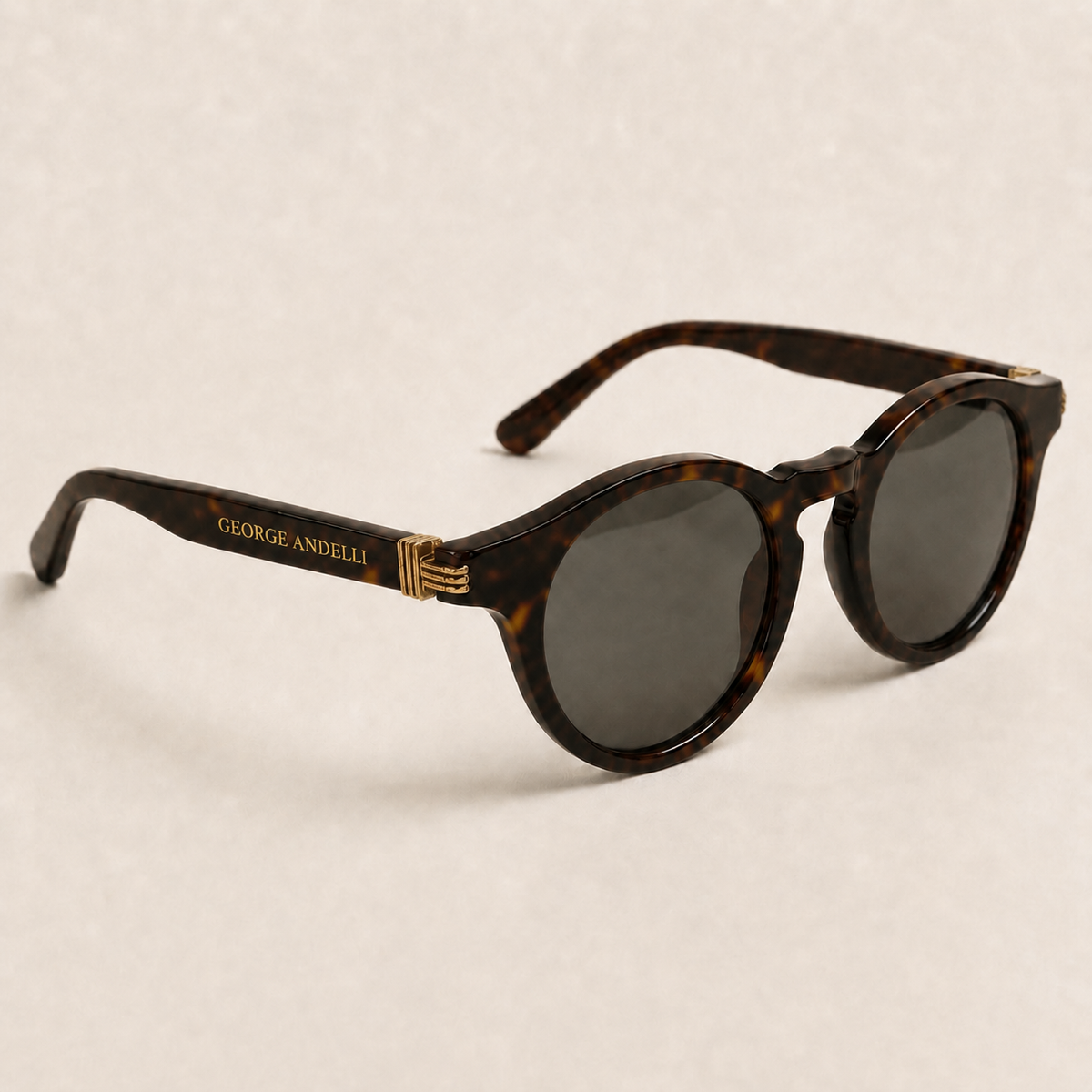 The Capri Round Sunglasses — three-quarter view